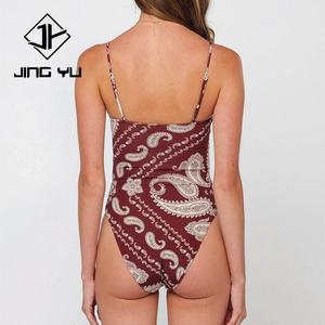 High Quality Beach Bohemian Print Knotted Hollow One Piece Swimsuit Custom Recycled Nylon One Piece Swimsuit - Product Image 4