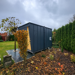 Sauna Moderna da Esterno e Vasca per Immersione a Freddo Combinata, Unità in Legno Naturale a Forma di Cubo con Vasca per Bagno di Ghiaccio Alphas per Giardino, Villa, Casa e Spa - Product Image 5