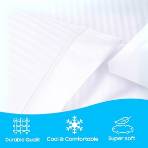 Juego de Sábanas y Funda de Edredón de Algodón 100% Personalizado, 300 Hilos, Satén a Rayas, Calidad Hotelera, para Uso Doméstico y Hospitalario - Product Image 2