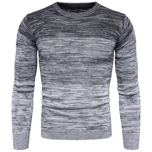 Pull en tricot doux pour homme, col roulé, motif rayé dégradé, tricot anti-boulochage en laine - Product Image 2