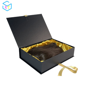 Caja Abierta Negra Personalizable con Inserto de Satén de Seda para Pelucas, Ideal para Exhibición en Tiendas de Pelucas, Empaque de Regalos o Marca - Product Image 4