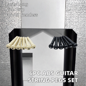 6 púas de puente para guitarra, material de hueso y cuerno con incrustaciones de puntos blancos/negros para guitarra acústica folk - Product Image 4