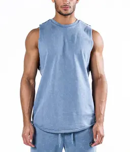 Mens Tank Top Cotton Polyester Tie Dye Fitness Workout Wear Gym Tank Top