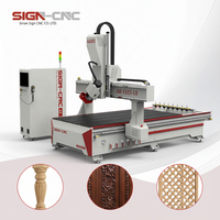 Máquina de Grabado CNC ATC con Pórtico de 800 mm de Altura y 180 °   Eje Inclinable, Tallador 3D para Paneles, Curvas y Procesamiento de Moldes