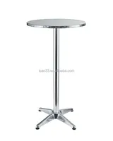 Offre spéciale Table de restaurant ronde pliante en métal Table haute Table de bar en acier inoxydable