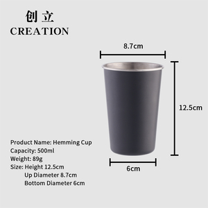 Tazza Portatile in Acciaio <span class=keywords><strong>Inox</strong></span> 304 da 500ml per Birra e Caffè Espresso, Stile Indiano, Personalizzabile, Vendita Diretta - Product Image 2