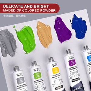 Xin Bowen 12ml 12 couleurs Ensemble de <span class=keywords><strong>peinture</strong></span> professionnelle acrylique/tissu/gouache/<span class=keywords><strong>huile</strong></span>/aquarelle/verre non toxique en tubes - Product Image 5