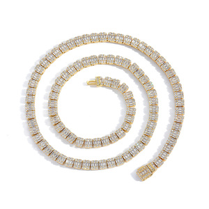 Cadena de tenis de circonitas de 5 mm, collar de hip-hop para hombre con diseño de azúcar de roca, cierre de caja simple, cierre a presión. Moda Tanjing - Product Image 5