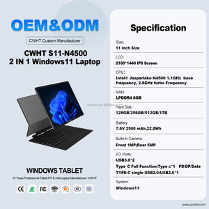 Mini 2 trong 1 máy tính xách tay máy tính 11 inch màn hình cảm ứng 16GB RAM 512GB SSD in-tel Celeron n4500 Win 11 máy tính bảng Máy tính xách tay - Product Image 3