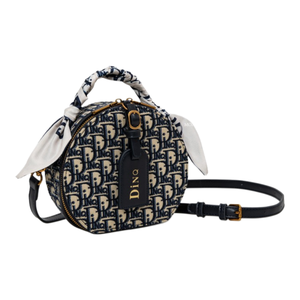2026 KH New Boutique <strong>Navy</strong> Blue Canvas Half Moon <strong>Bag</strong> with Flap Cover, Elegant Saddle Crossbody for Lady Business - Product Image 3