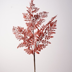 S311人工植物オレンジプラスチック製シダブッシュ秋の色人工赤いシダ葉人工植物 - Product Image 2