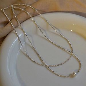 Collar de Doble Capa de Perlas Naturales de Agua Dulce de Alta Gama para Mujer, Cadena para Clavícula, Estilo Nicho - Product Image 3