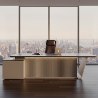 Bureau moderne en forme de L, table d'ordinateur de luxe, poste de travail pour chef, directeur, PDG, bureau de direction, ensemble de bureaux pour la personnalisation des meubles de bureau