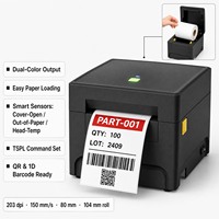 Imprimante thermique sans encre double couleur 4 pouces, étiqueteuse noire et rouge avec Bluetooth pour les étiquettes d'expédition et d'entrepôt