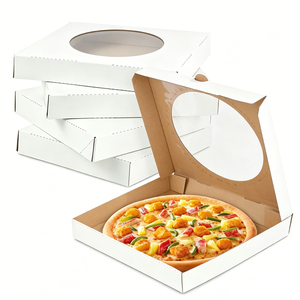 Scatole per Pizza Personalizzate in Cartone Ondulato, Resistenti, con Finestra Trasparente per Consegna a Domicilio - Product Image 1