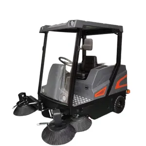 Cleanvac Semi-closed Ride-on Compact runway Floor Scrubber industrial Driven Road Sweeper
