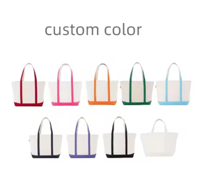 Sac fourre-tout design élégant en toile pour bateau <span class=keywords><strong>avec</strong></span> <span class=keywords><strong>poche</strong></span> externe et fermeture à glissière Sac quotidien en coton réutilisable et personnalisé essentiel - Product Image 3
