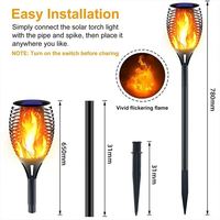Lampe torche LED d'extérieur à effet flamme vacillante pour allée, jardin, cour et patio