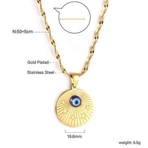 Costume Small Star <b>Blue</b> Eyes Roundness Pendant Necklace Jewelry Chain Necklaces for Women - Product Image 2