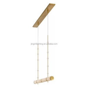 Lámpara colgante lineal de iluminación moderna, cilindro, isla de cocina, luz de alabastro, candelabro Marcell para comedor, sala de estar - Product Image 5