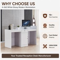 Comptoir de réception multifonctionnel moderne en bois, compact et peu encombrant, idéal pour les petites entreprises, salons de beauté et hôtels