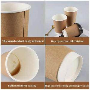 Gobelets à café jetables en papier écologiques et durables de qualité alimentaire, personnalisés, à double paroi ondulée avec couvercle, Guangdong Luckycup - Product Image 5