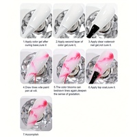 Vernis à ongles gel transparent 8ml effet marbré UV LED, application facile, motifs marbrés, non toxique, usage professionnel, DIY, magie aquarelle