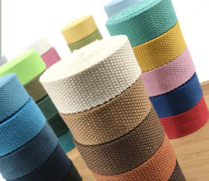 Custom sustainable recycled cotton textile webbing for bag strap