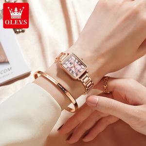 OLEVS 5641 Orologio Smart da Donna con Numeri Romani, Quadrante Quadrato, Stile Antico, Lussuoso, Elegante, Oro, Argento, Rosa, al Quarzo, Impermeabile - Product Image 4