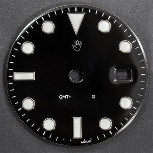 Pièces de montre 28 mm, <span class=keywords><strong>cadran</strong></span> <span class=keywords><strong>noir</strong></span> pour mouvement DD3285, 126710, bleu luminescent, GMT 40 mm, montre de rechange - Product Image 4