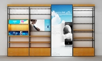 Meubles de vente au détail, mur à lamelles, magasin Mobile, Design d'intérieur, accessoires de téléphone portable, étagère d'affichage, armoire de téléphone