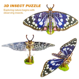 Wincent Holzhandwerk Geschenkset B317 Lila Schmetterling Modell Spielzeug DIY Holz 3D Puzzle für Erwachsene - Product Image 3