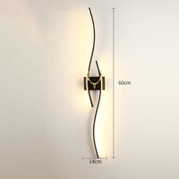 Appliques murales de luxe pour chambre à coucher, salon, escalier, couloir, style nordique, noir et or, 3 couleurs, variateur d'intensité LED
