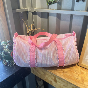 Mise à jour rose à volants Seersucker sac polochon filles danseur fourre-tout sacs de week-end pour <span class=keywords><strong>enfants</strong></span> sac de voyage léger DOM106-2898 - Product Image 4