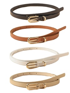 Set di Cinture Sottili di Alta Qualità per Donna, <span class=keywords><strong>Cintura</strong></span> in <span class=keywords><strong>Pelle</strong></span> Nera, Marrone, Bianca, <span class=keywords><strong>Beige</strong></span> con Fibbia Dorata, Accessori per Abiti da Donna - Product Image 1