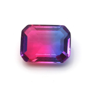 Verre synthétique de couleur dégradée en forme d'octogone, imitant la tourmaline, pour la fabrication de bijoux - Product Image 4