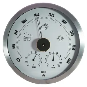مقياس للضغط بالداخل بإطار من الألومنيوم قطر 208 مع مقياس لدرجة الحرارة وعداد التضغط