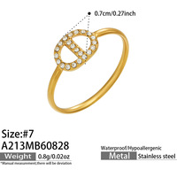 Set Cincin Hidung Babi Sayap Hati yang Dapat Ditumpuk, Baja Anti Karat Berlapis Emas 18K dengan CZ Pave, Paket Cincin Berlapis