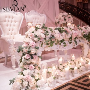 Naieri — boutons de roses artificielles en soie, blanc et rose, à bas prix, chemin de table, décoration de pièce de centre de table pour mariage - Product Image 5