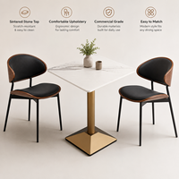 Ensemble de tables et chaises de restaurant commercial en gros avec sièges rembourrés noirs pour la fourniture de projets de bistrots, de restaurants de steaks et d'hôtels