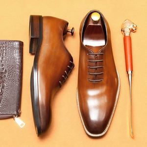 Zapatos de Vestir para Hombre, de Cuero Genuino, con Punta Puntiaguda, con Cordones, Estilo Oxford, para Oficina, Carrera, Todas las Temporadas - Product Image 4