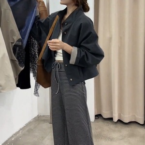 Regular Ultra-flattering Stand-collar <strong>Trench</strong> <strong>Coat</strong> <strong>Women</strong>; Spring/autumn 2026 New Arrivalloose Casual Jacket Polyester Fleece - Product Image 2