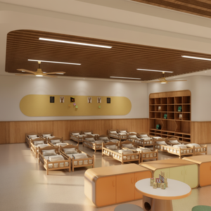 High End Modern Kindergarten Furniture Wooden Display Showcase Built-In <b>Shelves</b> for Kindergarten Decoration - Product Image 1