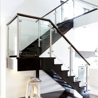 Système de balustrade en verre avec poteaux en acier inoxydable résistant aux intempéries, pour escaliers intérieurs et extérieurs