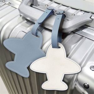 Personalized PU Leather Travel Luggage <b>Tag</b> Striped Portable Bag <b>Tag</b> Baggage Funny Travel Airplane <b>Name</b> <b>Tag</b> Suitcases Identifier - Product Image 1