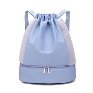 Women's Wet Dry Separation Gym <b>Bag</b> With Shoe Compartment Pink 20-35L Drawstring Backpack For Yoga Swimming Sports - Product Image 2