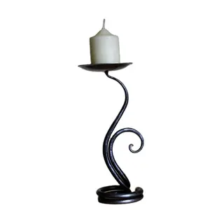 Billige Kerzenhalter schwarz Schmiedeeisen Kerzenhalter Eisen Kerzenhalter Schwarz Kreative Vintage Metall Kerzenhalter