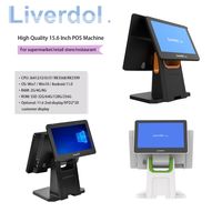 LIVERDOL Vente en gros Comptoir de caisse à double écran tactile Machine à caissier Système Windows et Android Terminal de point de vente Caisse enregistreuse