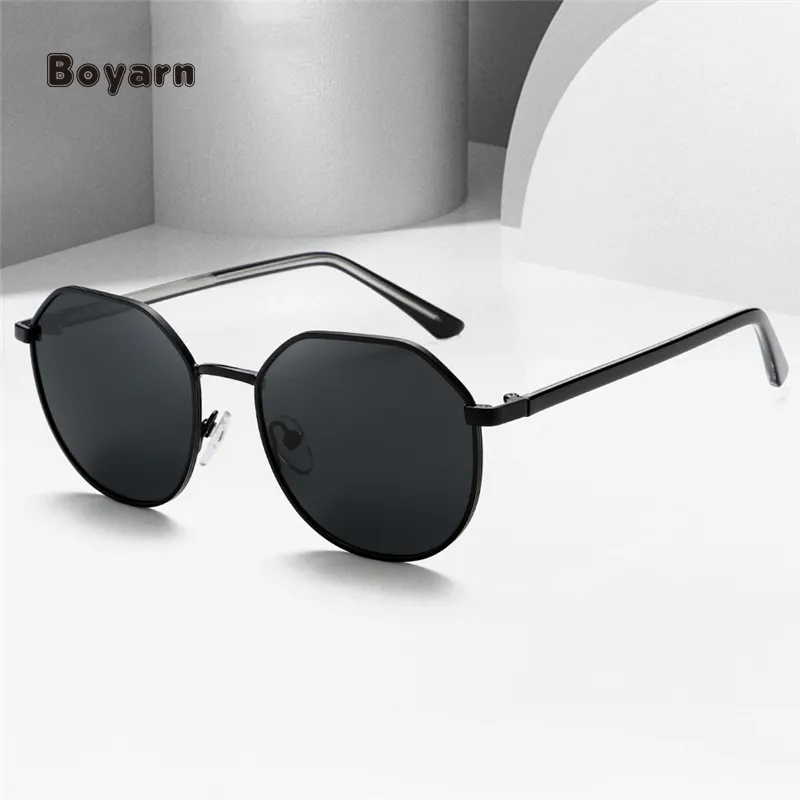 Gafas de sol Boyarn Uv400 de marca privada, gafas de sol para bicicleta, gafas de ciclismo con espejo redondo para hombre, gafas de sol polarizadas de gama alta para hombre