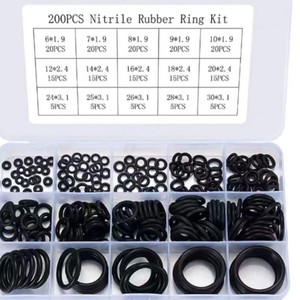 Ensemble de 200 joints toriques en nitrile, produits en caoutchouc, boîte de réparation, joint d'étanchéité et joint combiné pour la réparation et le remplacement - Product Image 1